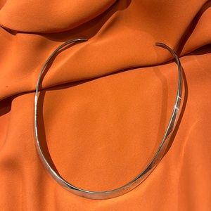 Sterling silver torc or collar necklace